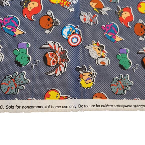 Marvel Team Impact Fabric 1 Yd x 44" Avengers Superhero Cotton Springs Blue - Picture 8 of 16